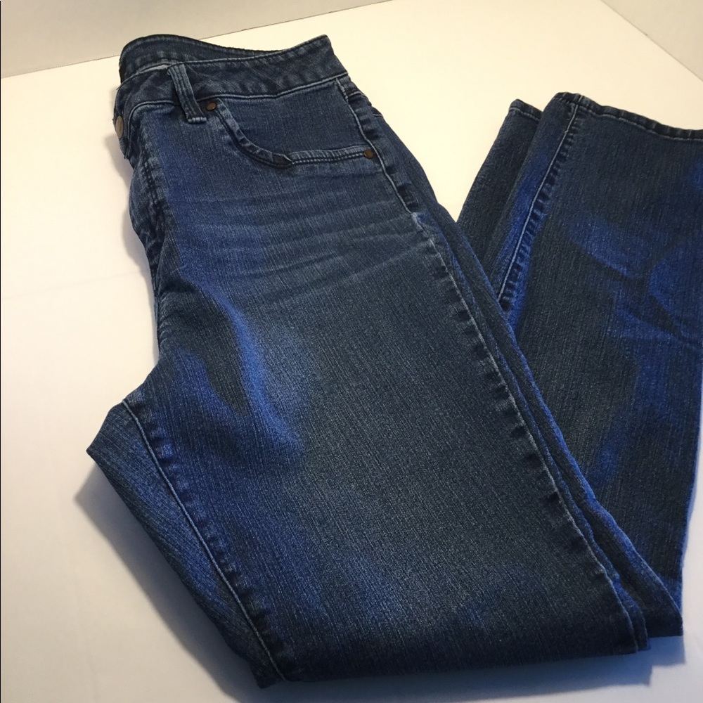 Blue skinny jeans, size 14